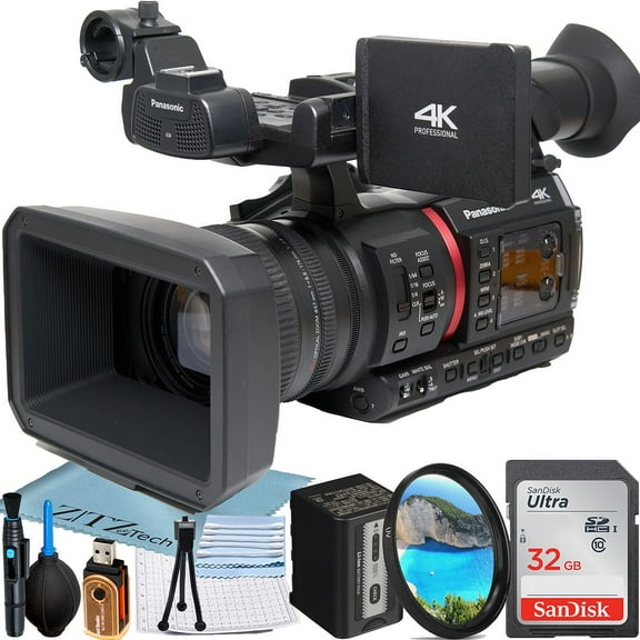 Panasonic AG-CX350 Camcorder UHD 4K with 32GB SanDisk Memory Card + UV Filter + ZeeTech Accessory Bundle