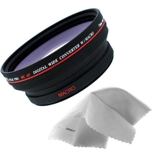 Panasonic AG-DVX100(B) 0.5x High Definition Wide Angle Lens (72mm) Made By Optics + Nwv Direct Micro Fiber Cleaning Cloth
