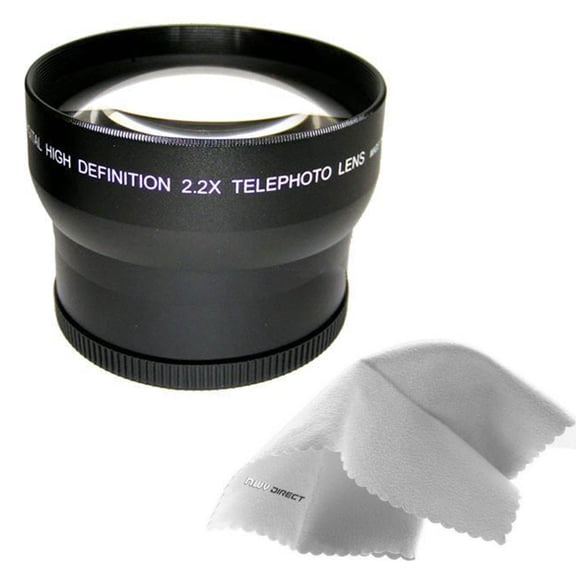 Panasonic AG-HPX170 2.2x High Definition Telephoto Lens (72mm) Made By Optics + Nwv Direct Micro Fiber Cleaning Cloth