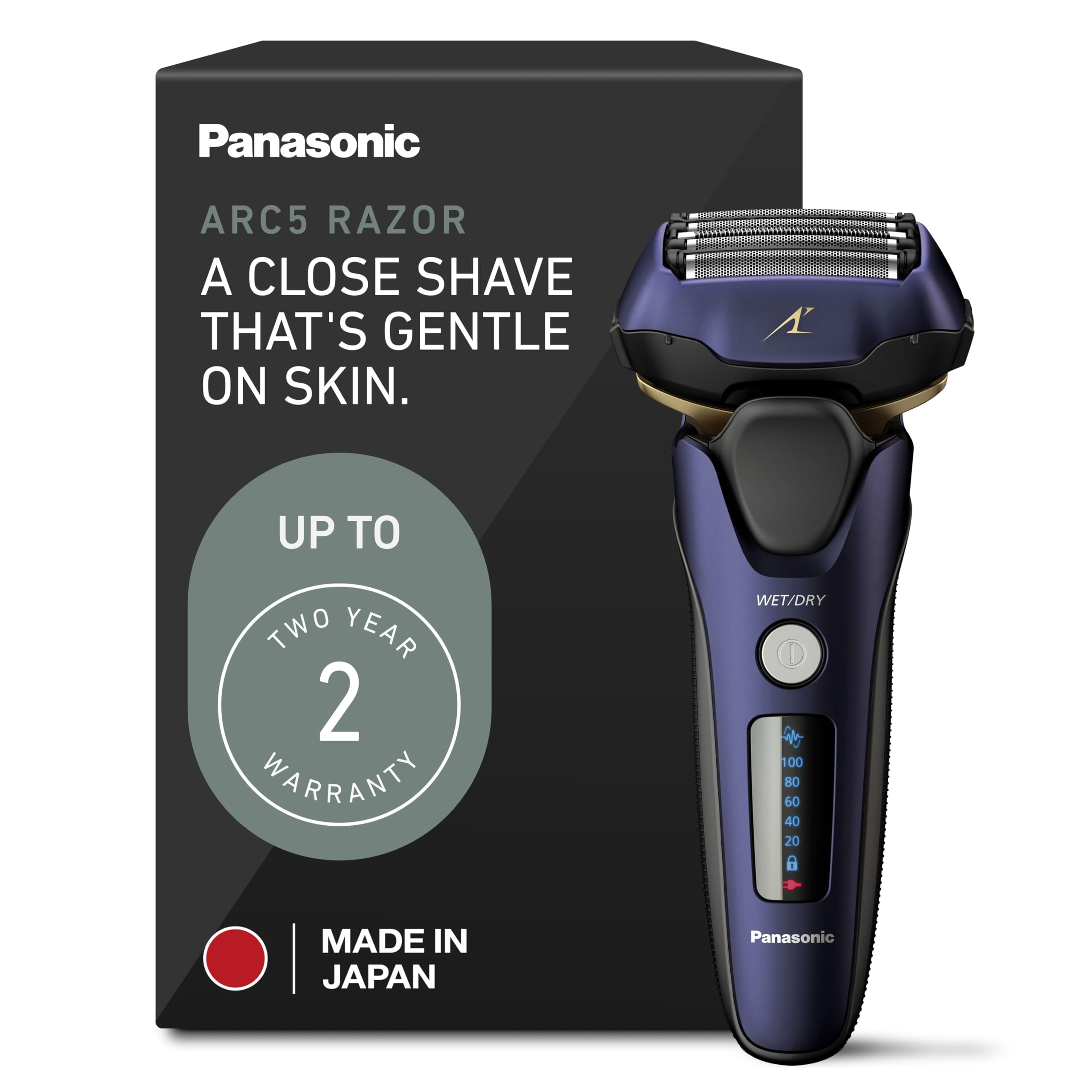 Panasonic ARC5 Electric Razor for Men with Pop-up Trimmer, Wet Dry 5-Blade Electric Shaver with Intelligent Shave Sensor and 16D Flexible Pivoting Head - ES-ALV
