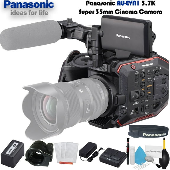 Panasonic AU-EVA1 Compact 5.7K Super 35mm Cinema Camera (AU-EVA1PJ) W/Deluxe Cleaning Set and More.