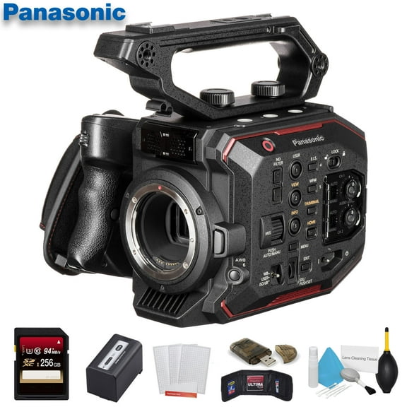 Panasonic AU-EVA1 Compact 5.7K Super 35mm Cinema Camera (AU-EVA1PJ) W/ 256GB Memory Card, Cleaning Set and More.
