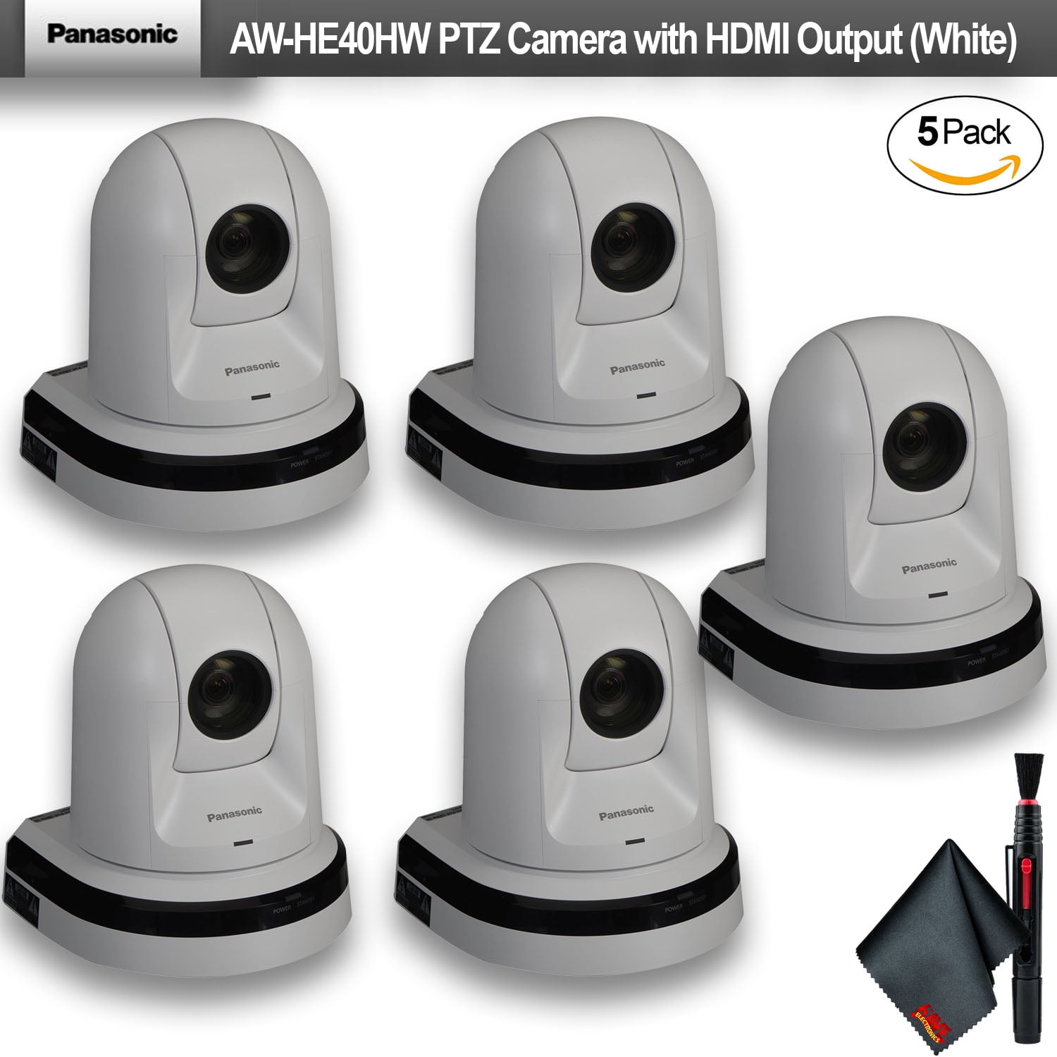 Panasonic AWHE40HW PTZ Camera with HDMI Output (White) 5 Pack