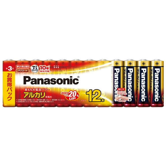 Panasonic Alkaline Battery AA 12 Pieces LR6XJ/12SW