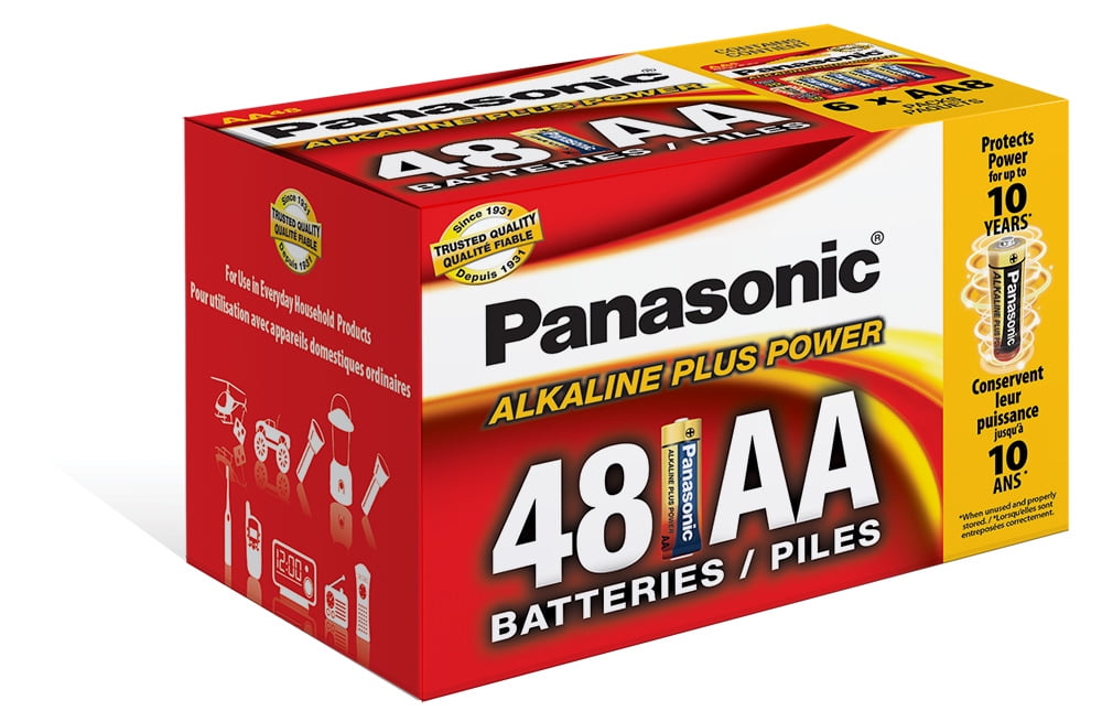 Panasonic Alkaline Plus Power AA 1.5 Volt Batteries, 48Pack
