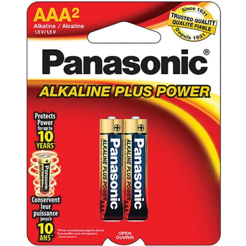 Panasonic Alkaline Plus Power AAA Batteries - 2 Pack for Long-Lasting Performance