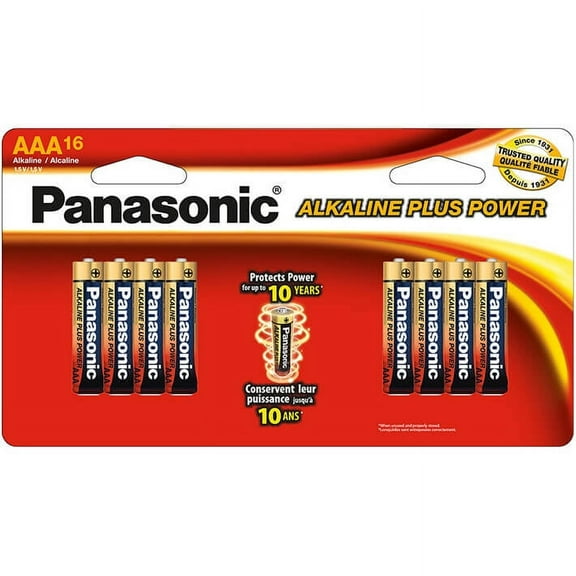 Panasonic 1.5 V Alkaline AAA Batteries 16 ea
