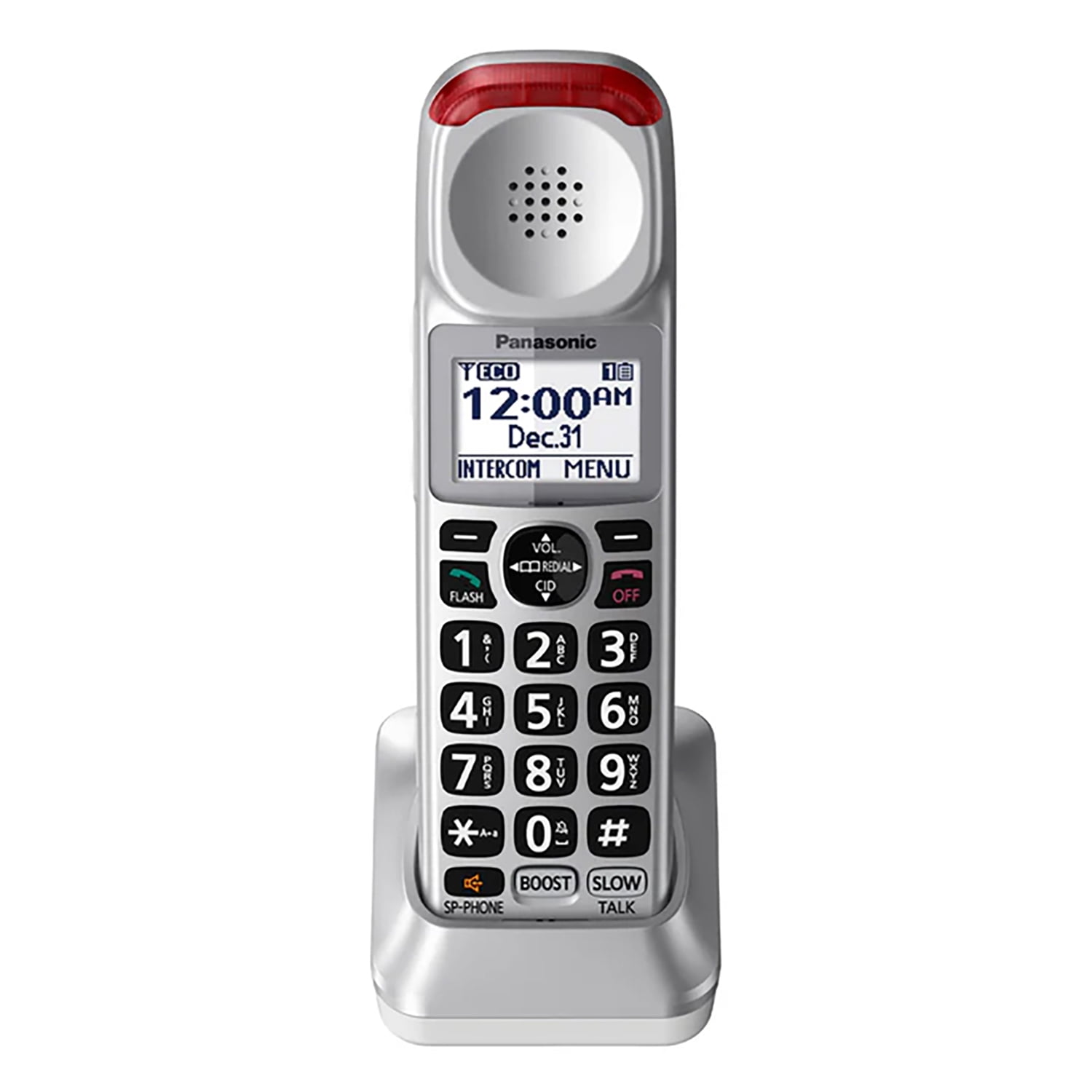 Panasonic Amplified Cordless Phone Accessory Handset for Panasonic KX-TGM45S Series, Silver & Red, KX-TGMA45S