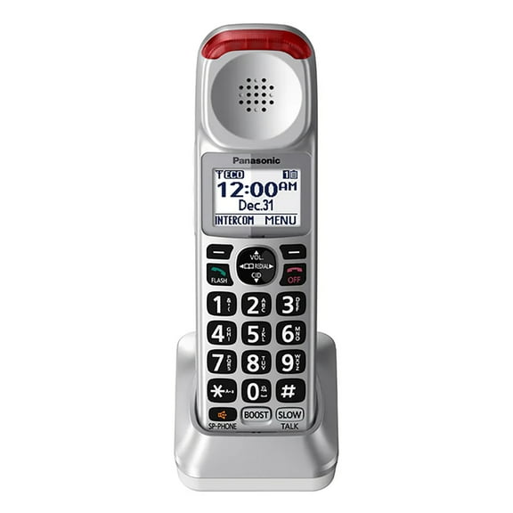 Panasonic Amplified Cordless Phone Accessory Handset for Panasonic KX-TGM45S Series, Silver & Red, KX-TGMA45S