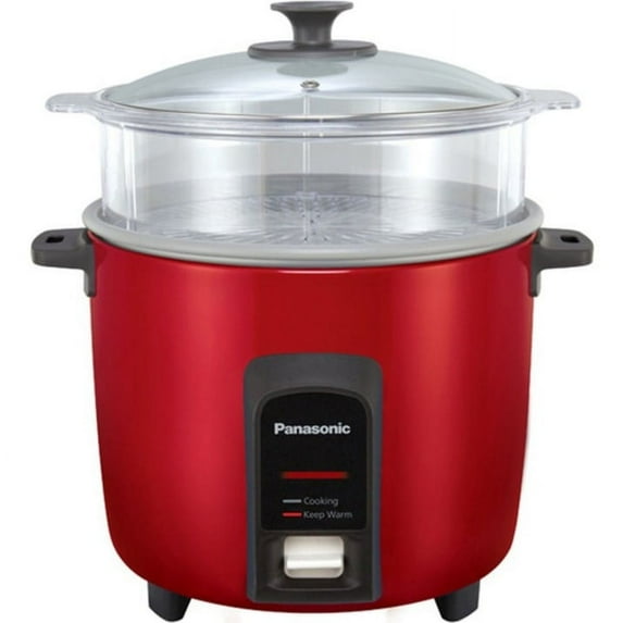 Panasonic Automatic Rice Cooker And Vegetable Steamer - Red, Black (sr-y22fgjr)