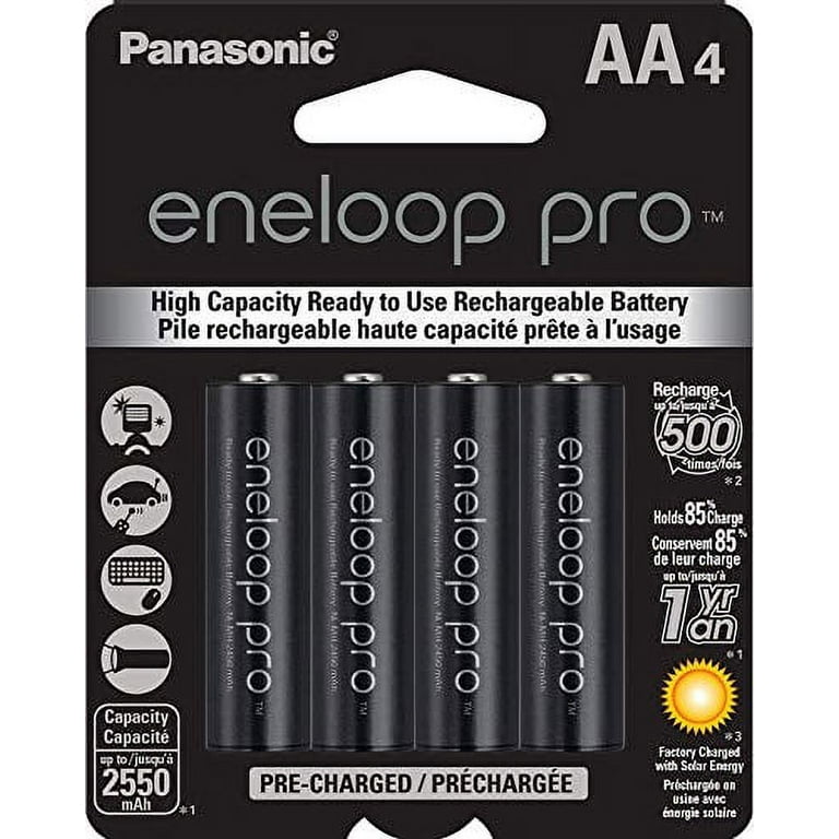  Panasonic BK-3HCCA4BA eneloop pro AA High-Capacity Ni-MH  Pre-Charged Rechargeable Batteries, 4-Battery Pack : PANASONIC: Health &  Household
