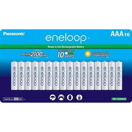 Panasonic - Eneloop Rechargeable AAA Batteries 16-Pack