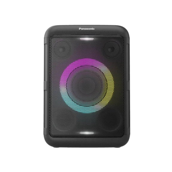 Panasonic BMAX5 Portable Wireless Bluetooth Party Speaker with Karaoke Mic & Guitar Inputs, Multicolor Light Show and Chain Connection (Black)