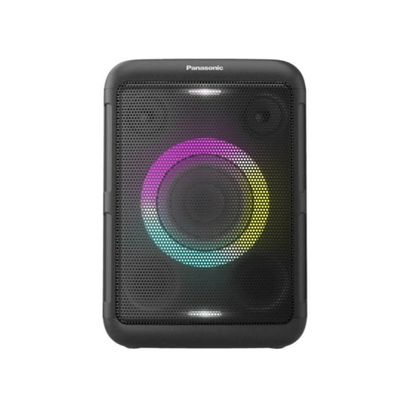 Panasonic BMAX5 Portable Wireless Bluetooth Party Speaker with Karaoke Mic & Guitar Inputs, Multicolor Light Show and Chain Connection (Black)