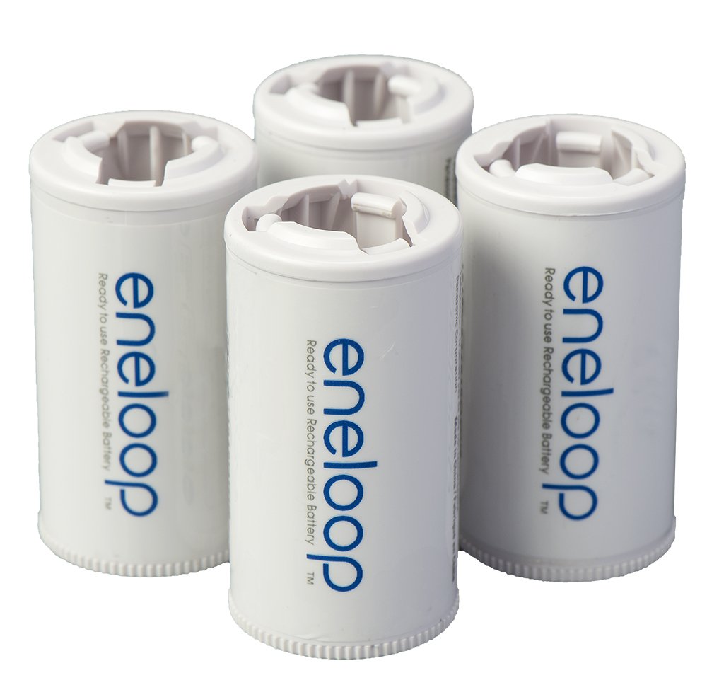 Panasonic BQBS2E4SA 4 pack of C size battery adapters to be used with