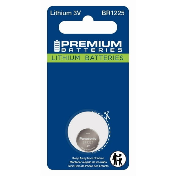 Panasonic BR1225 3V 48mAh Lithium Coin Cell Batteries - No Mercury (Pack of 5)