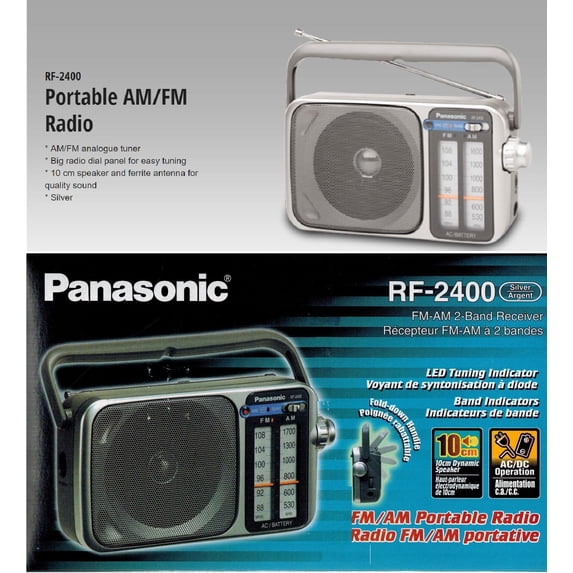 Panasonic Battery Dial Panel Dynamic Speaker Portable Radio, RF-2400
