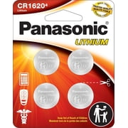 Panasonic CR1620 3.0 Volt Long Lasting Lithium Coin Cell Batteries in Child Resistant , Standards Based Packaging, 4 Pack