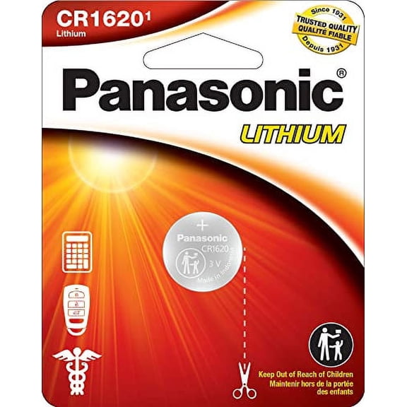Panasonic CR1620 3.0 Volt .. Long Lasting Lithium Coin .. Cell Batteries in Child .. Resistant, Standards Based Packaging, .. 1-Battery Pack