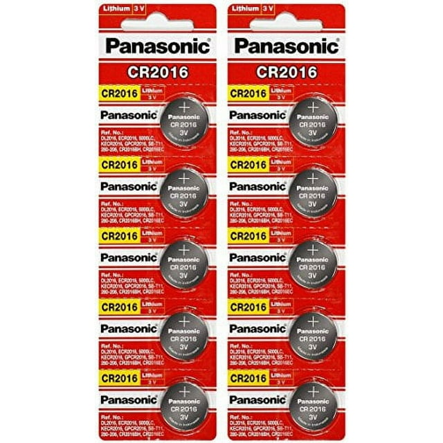 Panasonic CR2016 3 Volt Lithium Coin Battery (10 pcs)