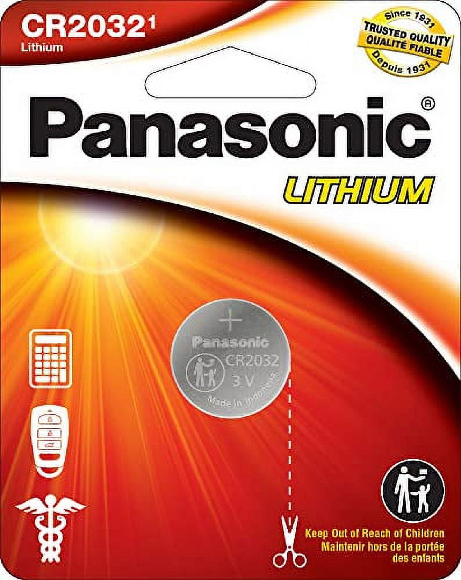Panasonic CR2032 3.0 Volt Long Lasting Lithium Coin Cell Batteries in
