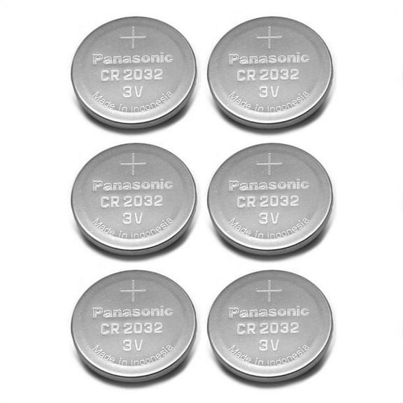 Panasonic CR2032 3V Lithium Coin Batteries (Pack of 6)