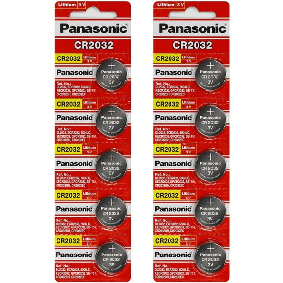 Panasonic CR2032 3V Lithium Coin Battery - 10 Pack
