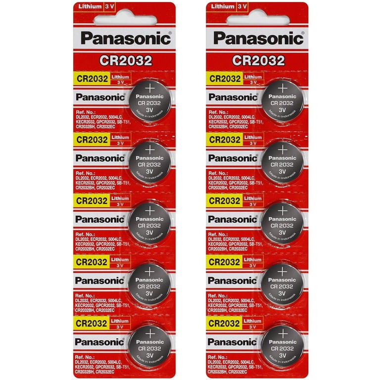 Panasonic CR2032 Lithium Battery, 3V Coin Cell, Long-Lasting Power