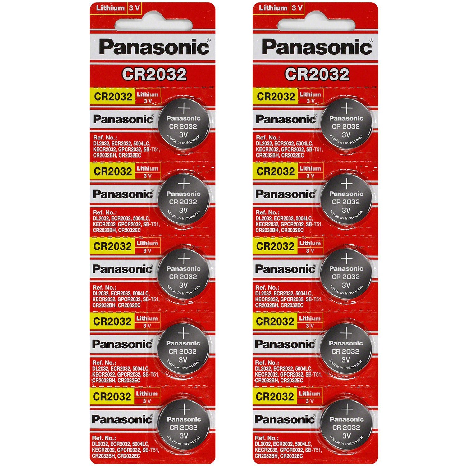 Panasonic CR2032 Lithium Battery 3V Coin Cell Long Lasting Power 10 