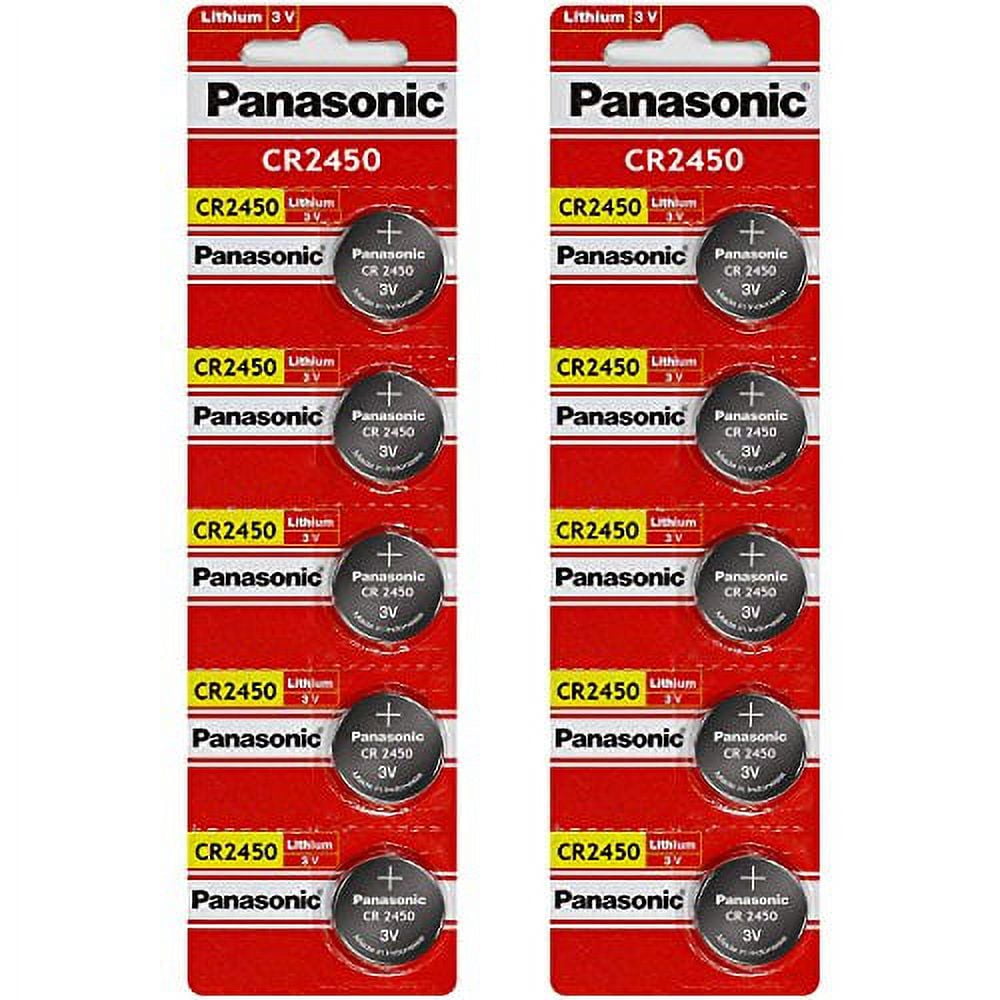 Panasonic CR2450 3 Volt Lithium Coin Cell Battery - 10 Batteries パナソニック リチウム 電池 CR-2450 10