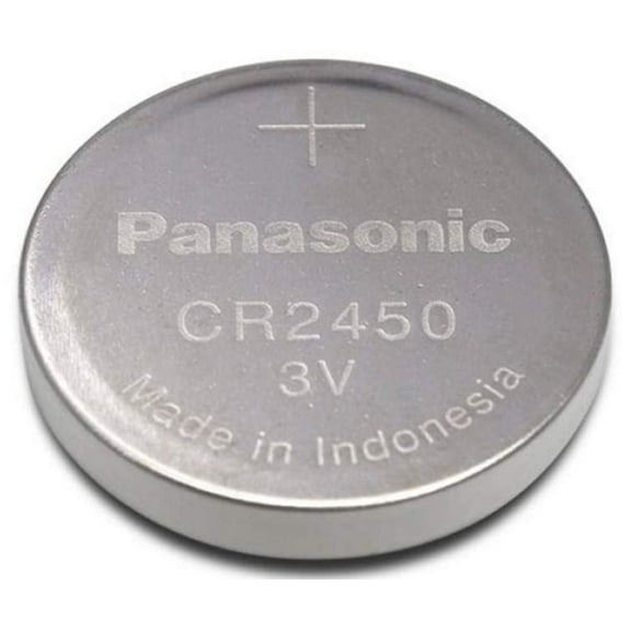 Panasonic CR2450 Battery, Lithium, 3 Volt (Nom.), 620 mA, Coin Cell