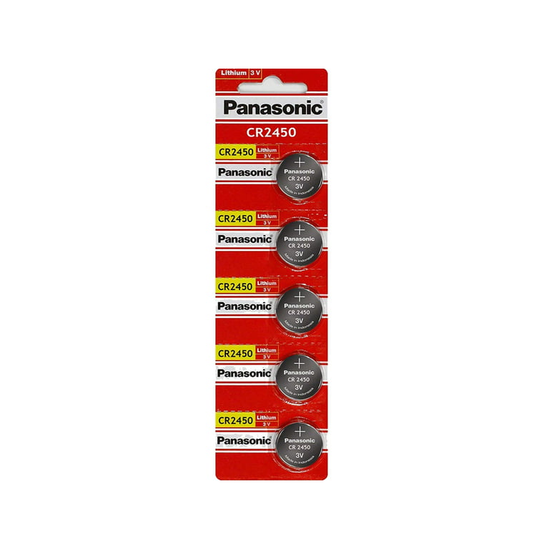 Panasonic CR2450 Lithium Battery 3V (5 Batteries Per Pack) 