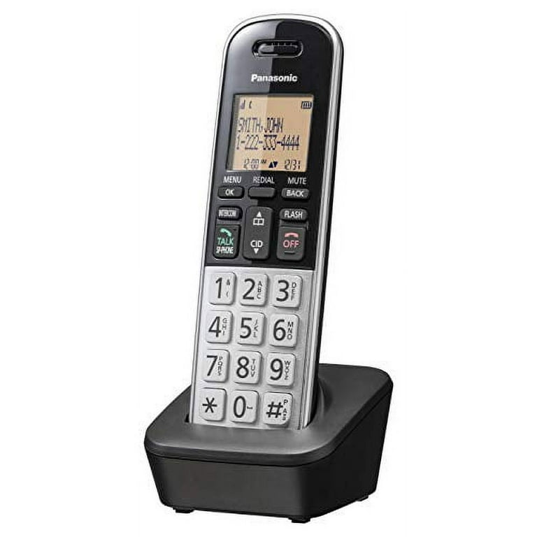 Panasonic Compact Cordless Phone with DECT 6.0, 1.6 Amber LCD and  Illuminated HS Keypad, Call Block, Caller ID, Multiple Display Languages -  1