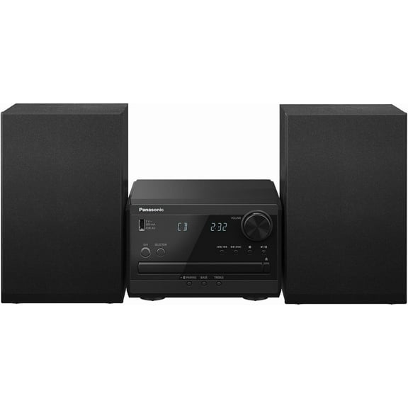 Panasonic Compact Stereo System with CD Player, Bluetooth, FM Radio and USB with Bass and Treble Control, 80W Stereo System for Home with Remote Control - SC-PM700PP-K (Black)