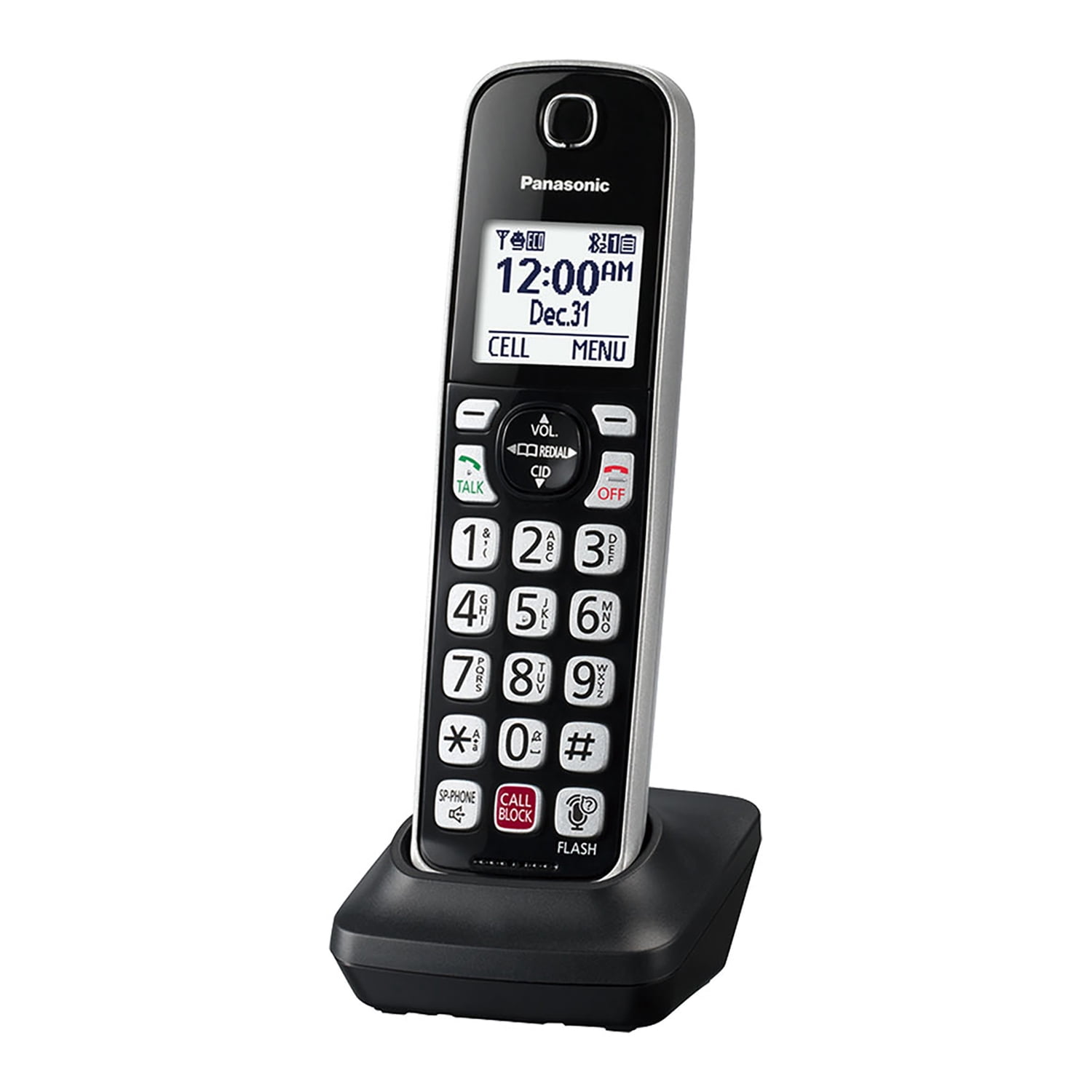 Panasonic Cordless Phone Accessory Handset for Panasonic KX-TGD86x Series, Silver & Black, KX-TGDA86S