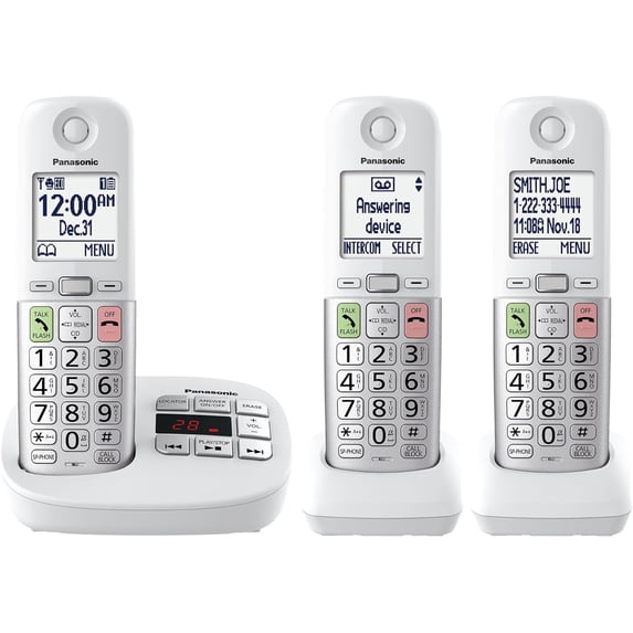 Talking One Panasonic Cordless Phone, Easy to Use with Large Display and Big ...