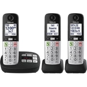 Panasonic Cordless Phone, Easy to Use with Large Display and Big Buttons, Flashing Favorites Key, Built in Flashlight, Call Block, Volume Boost, Talking Caller ID, 3 Cordless Handsets - KX-TGU433B