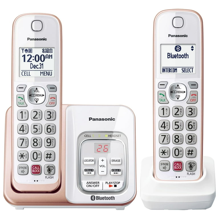 Panasonic Cordless Phone with Link2Cell Bluetooth, Voice Assistant