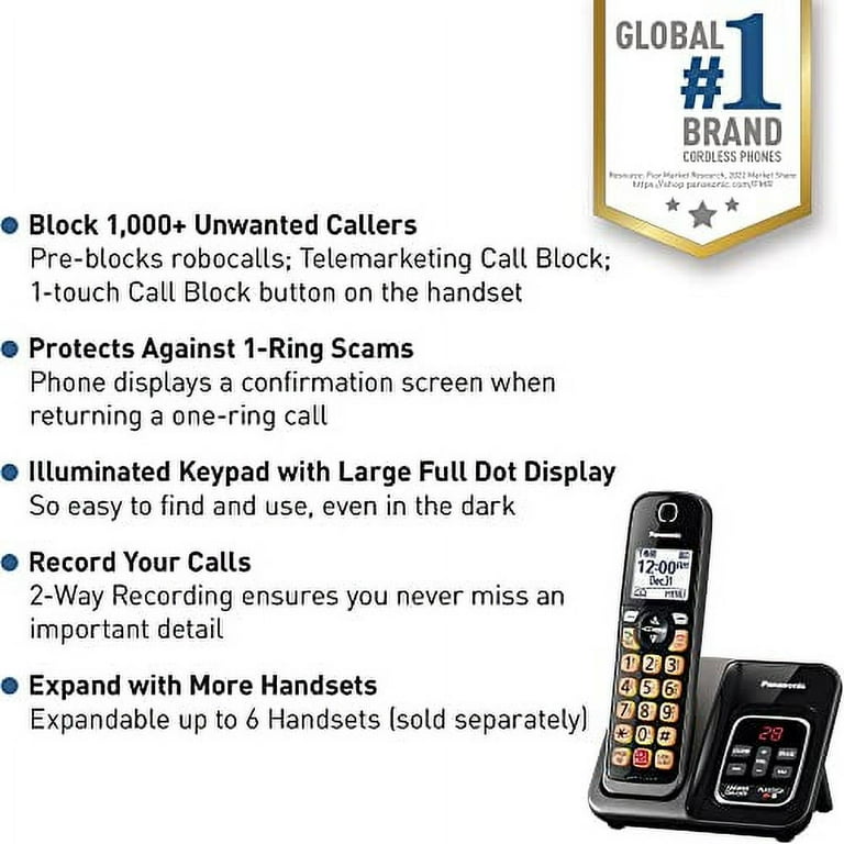 Panasonic Cordless Phone with Call Block and Answering Panasonic Cordless Phone with Call Block and Answering