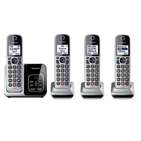 Pre-Owned Panasonic Cordless Phone with Digital Answering, Call Block & 4 Handsets KX-TG3824S