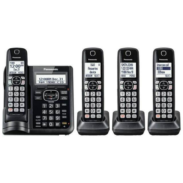 Panasonic Cordless Phones with Answering Machine - 4 Handsets