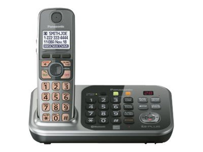 Panasonic - Cordless phone - answering system - with Bluetooth interface with caller ID/call waiting - DECT 6.0 Plus - 3-way call capability - silver - image 1 of 3