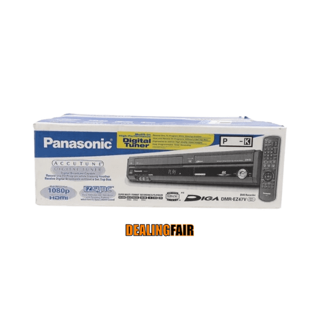 Panasonic DMR-EZ47V DVD VCR Recorder Combo with ACCUTUNE (ATSC) Tuner 1080p Upscaling (New)