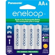 Panasonic Eneloop BK-3MCCA4BA Pre-Charged Nickel Metal Hydride AA Rechargeable Batteries, 4-Battery Pack