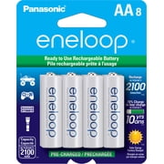 Panasonic Eneloop BK-3MCCA8BA Pre-Charged Nickel Metal Hydride AA Rechargeable Batteries, 8-Battery Pack