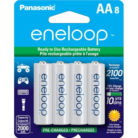 Panasonic - eneloop Rechargeable AA Batteries (8-Pack)