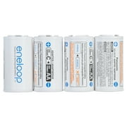 Panasonic Eneloop BQ-BS2E4SA C Size Battery Adapters for use with Eneloop Rechargeable AA Battery Cells, 4 Pack