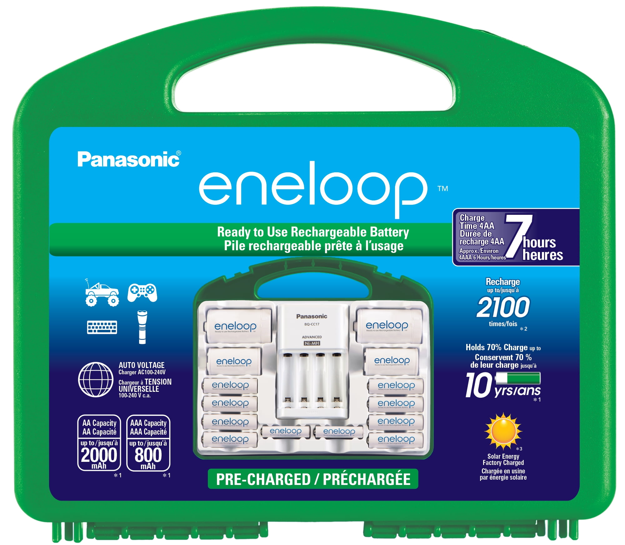 Panasonic Eneloop AAA 800mAh 1.2V Low Self Discharge NiMH Rechargeable  Batteries - 8 Pack Retail Card