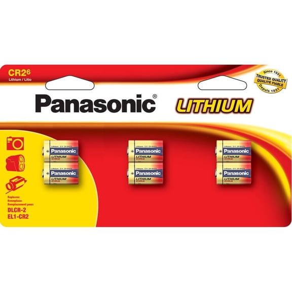 Panasonic Energy CR2 3.0 Volt Lithium Batteries, 6-pack