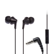 Panasonic ErgoFit Wired Earbuds, in-Ear Headphones with Microphone and Call Controller, Ergonomic Custom-Fit Earpieces S/M/L, 3.5mm Jack for Phones